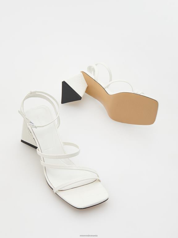 alb Reserved femei pantofi sandale cu toc înalt 648HZ947