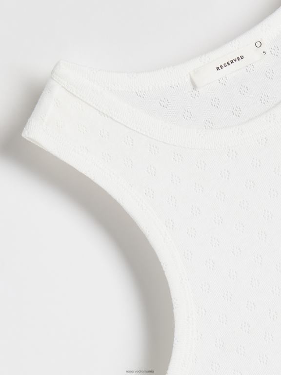 alb Reserved femei îmbrăcăminte blat ajurat 648HZ374