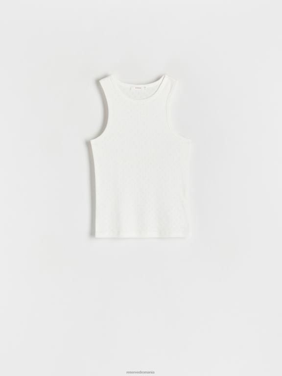 alb Reserved femei îmbrăcăminte blat ajurat 648HZ374