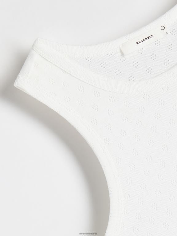 alb Reserved femei îmbrăcăminte blat ajurat 648HZ374