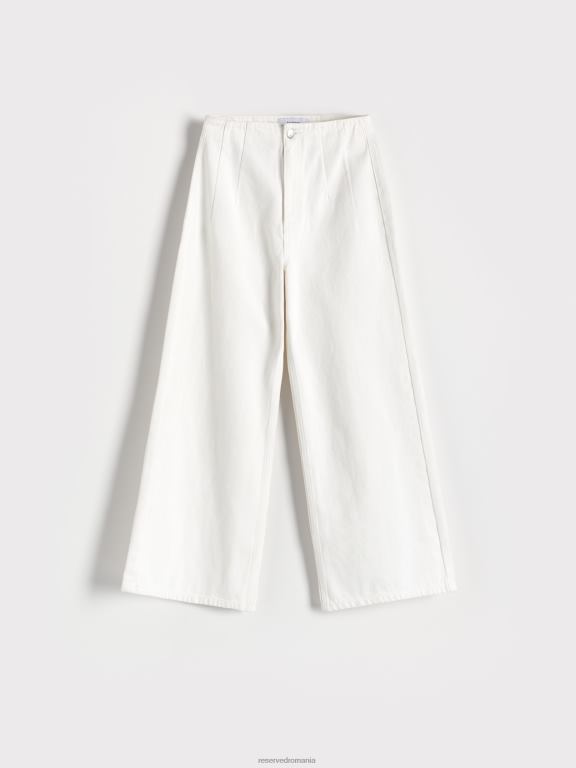 alb Reserved femei îmbrăcăminte blugi bogati in bumbac 648HZ805