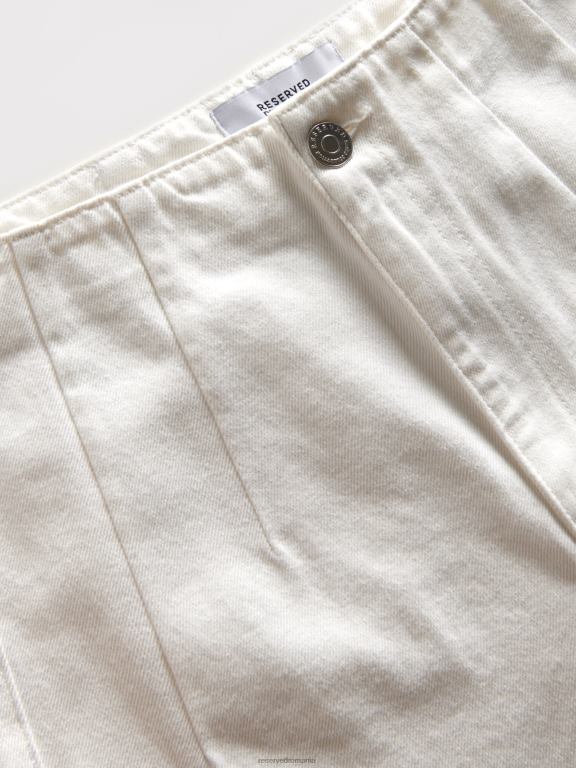 alb Reserved femei îmbrăcăminte blugi bogati in bumbac 648HZ805