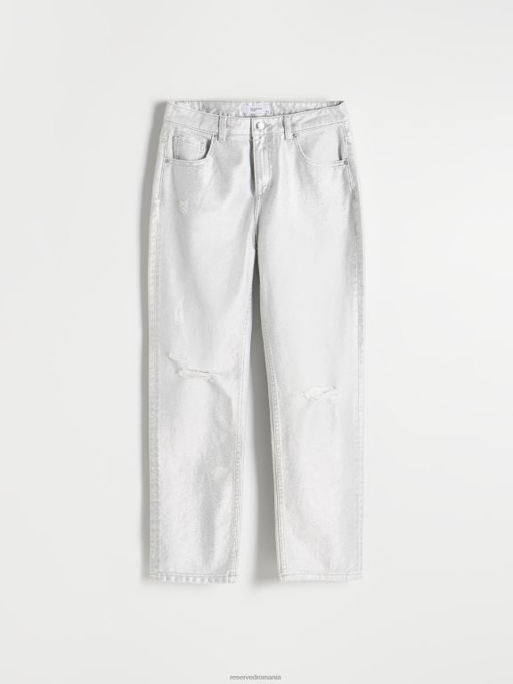 alb Reserved femei îmbrăcăminte blugi cu talie mijlocie 648HZ804