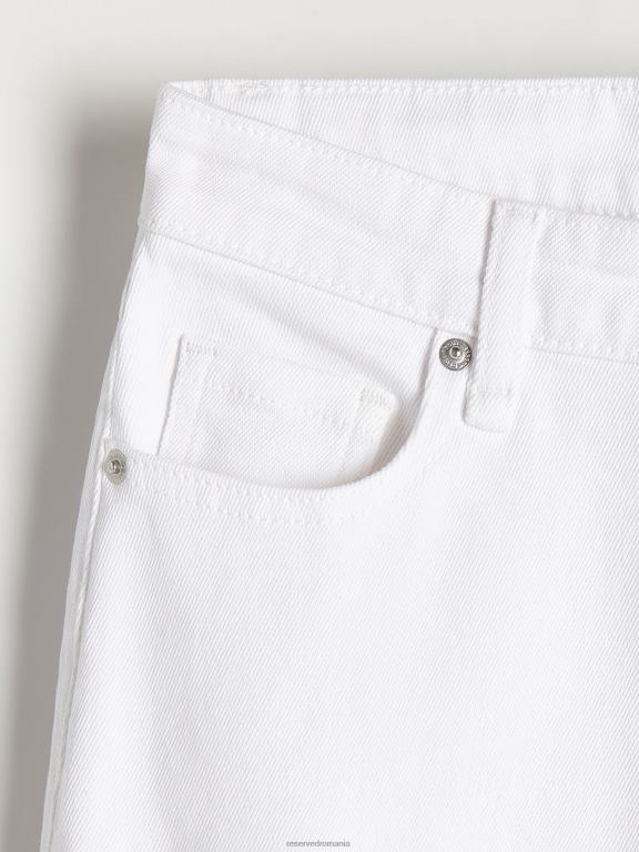 alb Reserved femei îmbrăcăminte blugi evazați cu talie înaltă 648HZ792