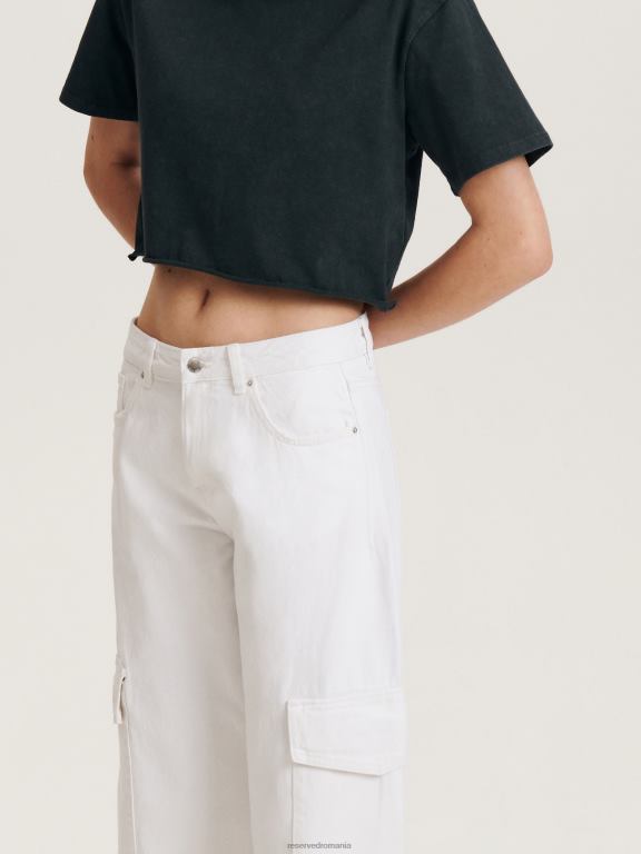 alb Reserved femei îmbrăcăminte blugi flare 648HZ783