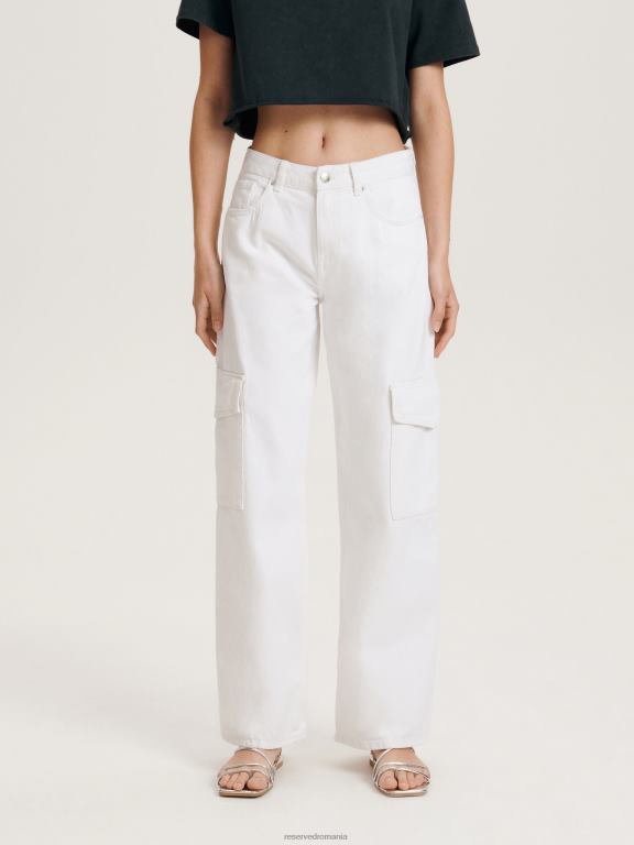 alb Reserved femei îmbrăcăminte blugi flare 648HZ788