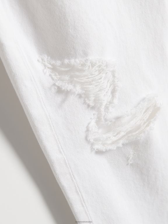 alb Reserved femei îmbrăcăminte blugi mom fit distressed 648HZ803