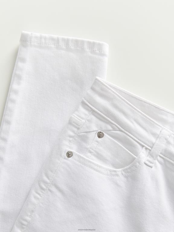 alb Reserved femei îmbrăcăminte blugi subțiri 648HZ742