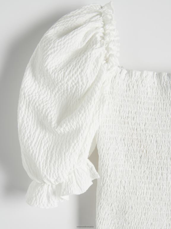 alb Reserved femei îmbrăcăminte bluză bogată în bumbac 648HZ345