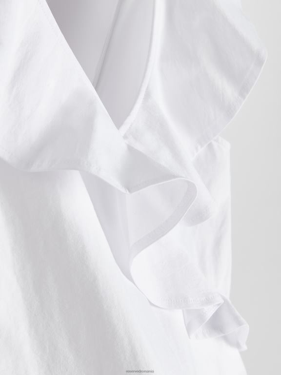 alb Reserved femei îmbrăcăminte body cu detaliu cu volane 648HZ525