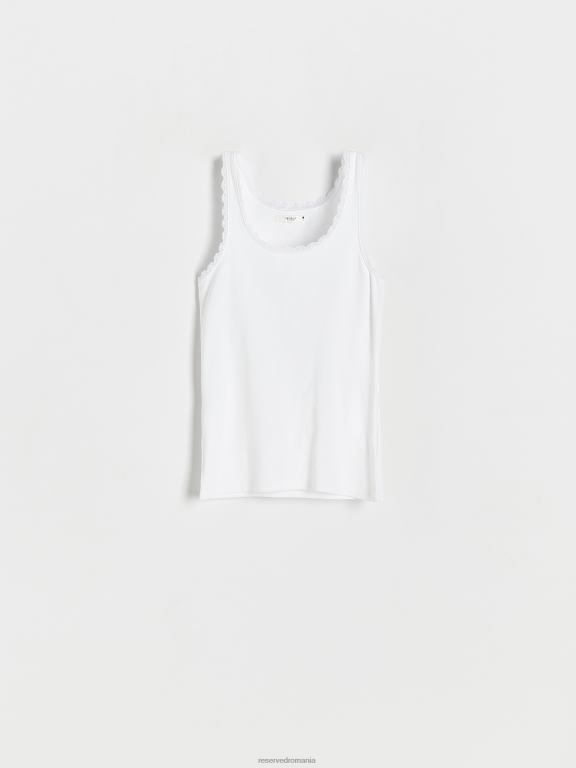 alb Reserved femei îmbrăcăminte cami top 648HZ412