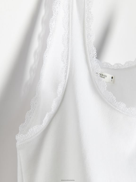 alb Reserved femei îmbrăcăminte cami top 648HZ412