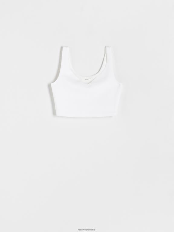 alb Reserved femei îmbrăcăminte crop top bogat în viscoză 648HZ437