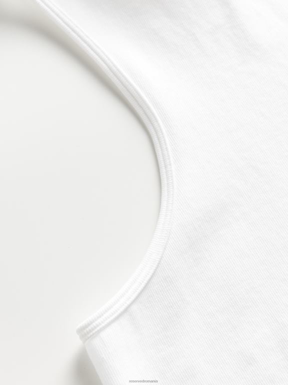 alb Reserved femei îmbrăcăminte crop top din jerseu fără cusături 648HZ530