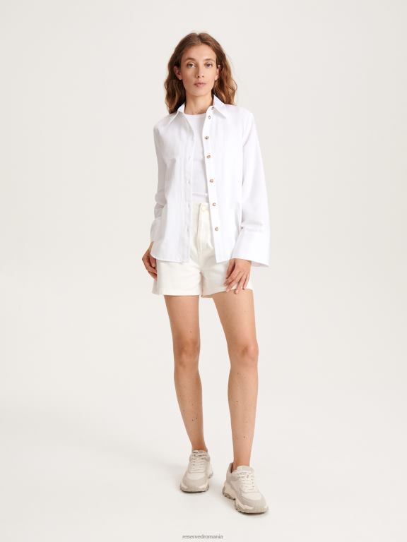 alb Reserved femei îmbrăcăminte cămașă cu manșete largi 648HZ169
