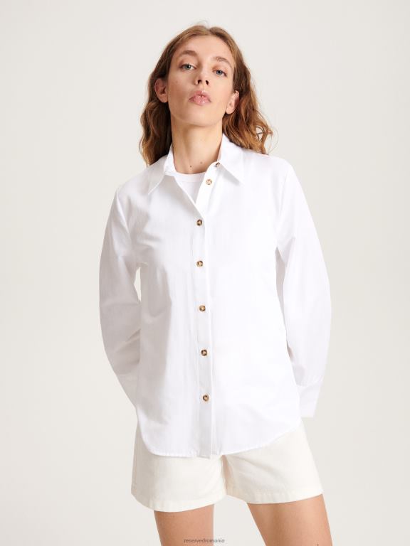 alb Reserved femei îmbrăcăminte cămașă cu manșete largi 648HZ169