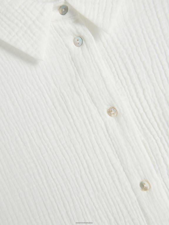 alb Reserved femei îmbrăcăminte cămașă din bumbac 648HZ118