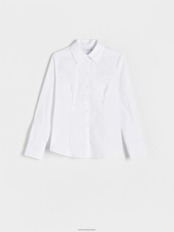 alb Reserved femei îmbrăcăminte cămașă din bumbac 648HZ189