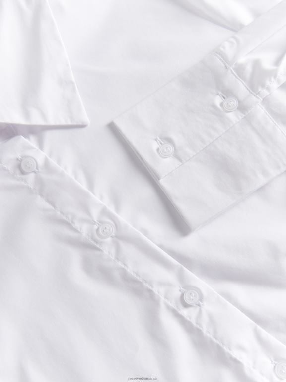 alb Reserved femei îmbrăcăminte cămașă din bumbac 648HZ189