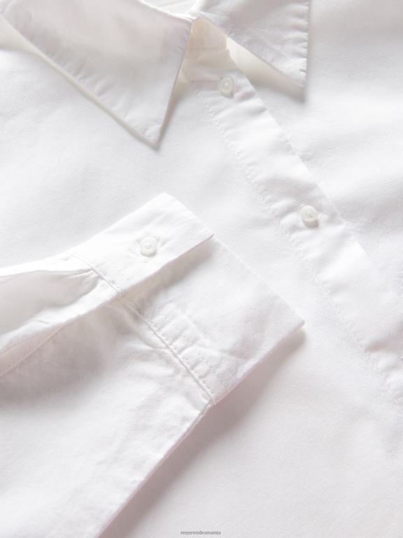 alb Reserved femei îmbrăcăminte cămașă din bumbac 648HZ295