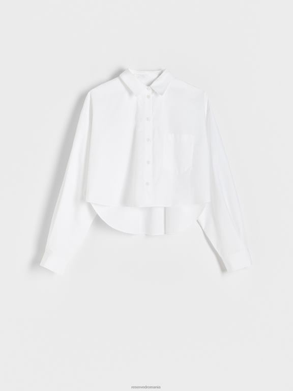 alb Reserved femei îmbrăcăminte cămașă din bumbac 648HZ303