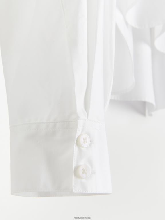 alb Reserved femei îmbrăcăminte cămașă din bumbac 648HZ303