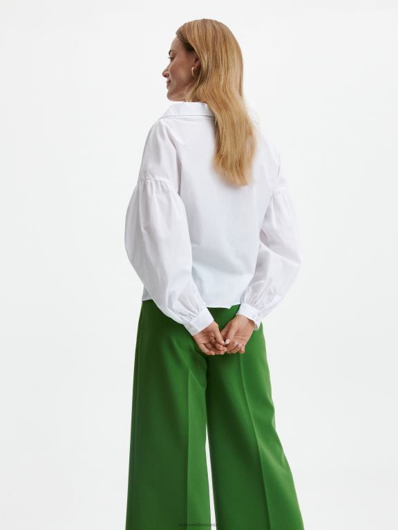 alb Reserved femei îmbrăcăminte cămașă din bumbac 648HZ325