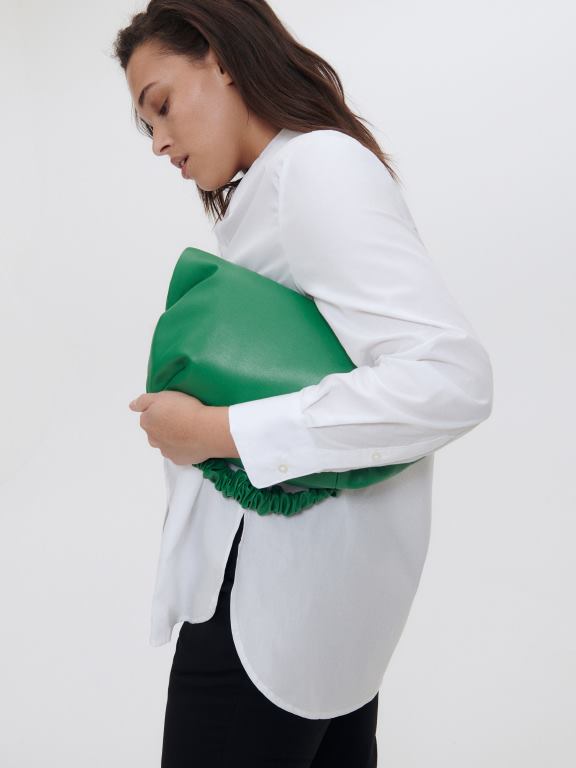 alb Reserved femei îmbrăcăminte cămașă din bumbac organic 648HZ361