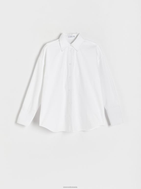 alb Reserved femei îmbrăcăminte cămașă supradimensionată 648HZ28