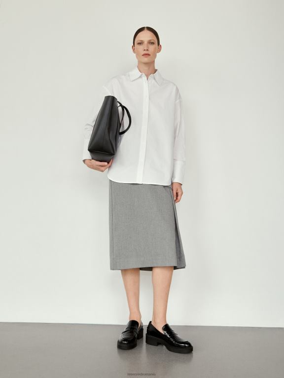 alb Reserved femei îmbrăcăminte cămașă supradimensionată 648HZ28