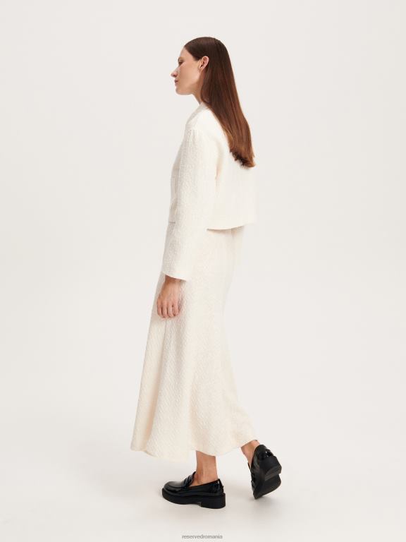 alb Reserved femei îmbrăcăminte fusta din tweed 648HZ825