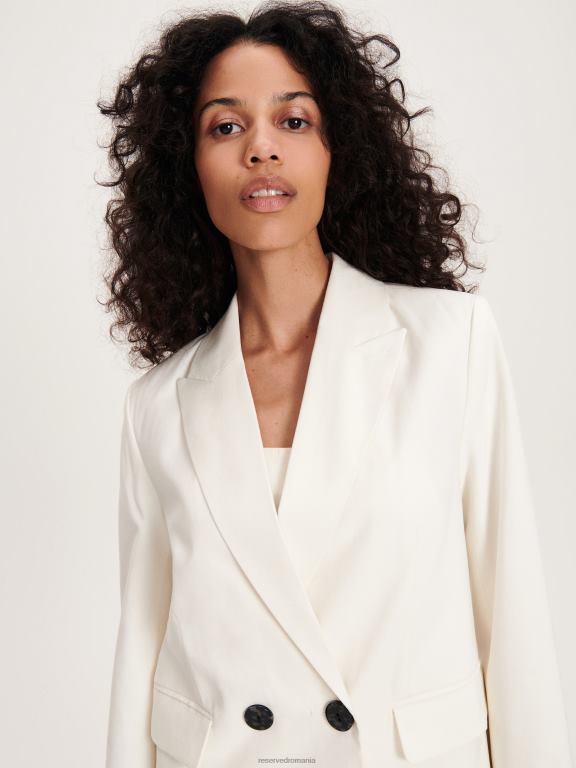 alb Reserved femei îmbrăcăminte jachetă în două piept 648HZ249