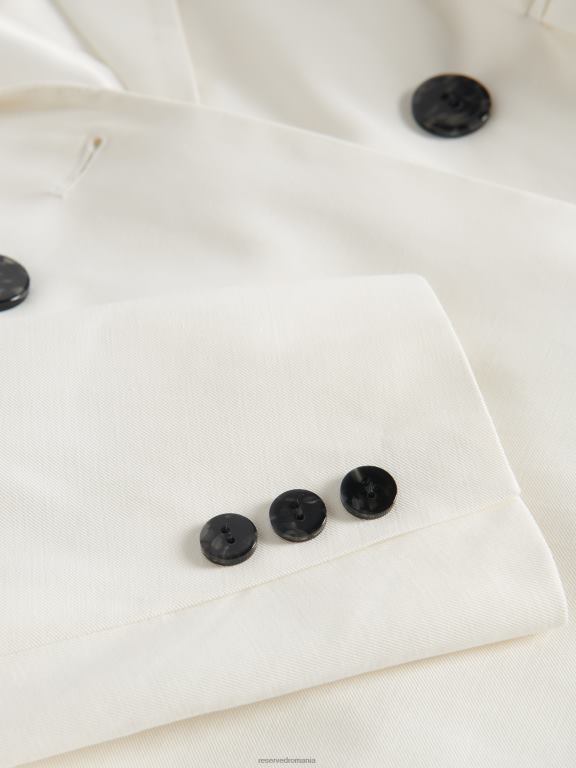 alb Reserved femei îmbrăcăminte jachetă în două piept 648HZ249