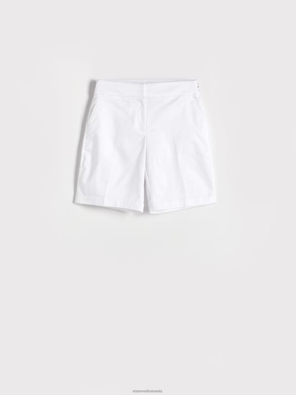 alb Reserved femei îmbrăcăminte pantaloni scurți bogati în bumbac 648HZ30