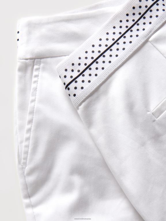 alb Reserved femei îmbrăcăminte pantaloni scurți bogati în bumbac 648HZ30