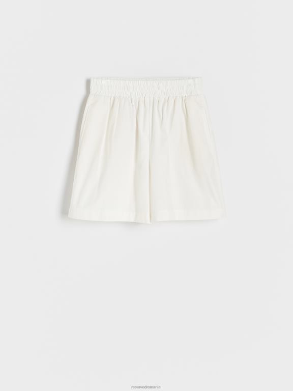 alb Reserved femei îmbrăcăminte pantaloni scurți bogati în bumbac 648HZ561