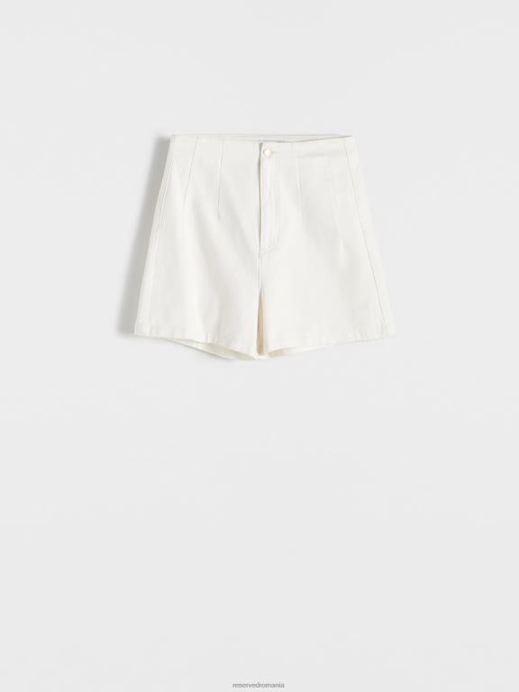 alb Reserved femei îmbrăcăminte pantaloni scurți cu talie înaltă 648HZ562