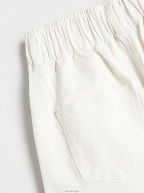 alb Reserved femei îmbrăcăminte pantaloni scurți cu talie înaltă 648HZ609