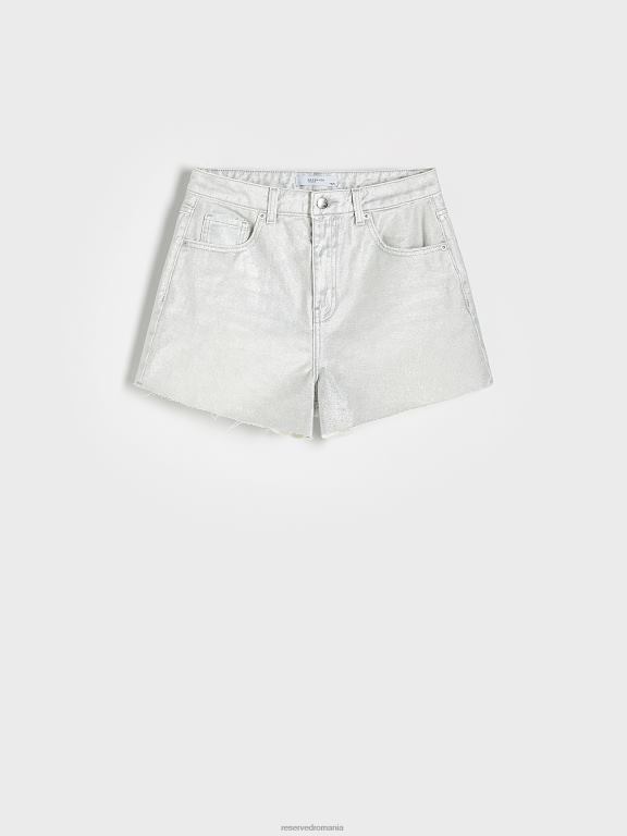 alb Reserved femei îmbrăcăminte pantaloni scurți cu talie înaltă 648HZ610