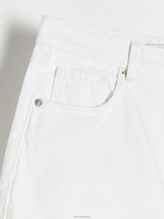 alb Reserved femei îmbrăcăminte pantaloni scurți din denim 648HZ593