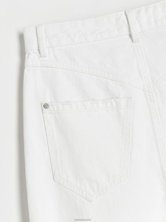 alb Reserved femei îmbrăcăminte pantaloni scurți din denim 648HZ593