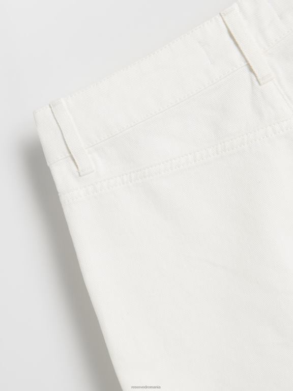 alb Reserved femei îmbrăcăminte pantaloni scurți din denim cu talie mare 648HZ558