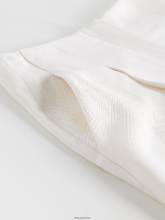 alb Reserved femei îmbrăcăminte pantaloni scurți din viscoză 648HZ119