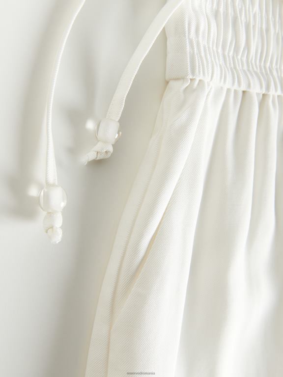 alb Reserved femei îmbrăcăminte pantaloni scurți din viscoză 648HZ578