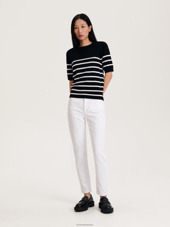 alb Reserved femei îmbrăcăminte top bogat în viscoză 648HZ294