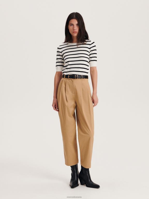 alb Reserved femei îmbrăcăminte top bogat în viscoză 648HZ302