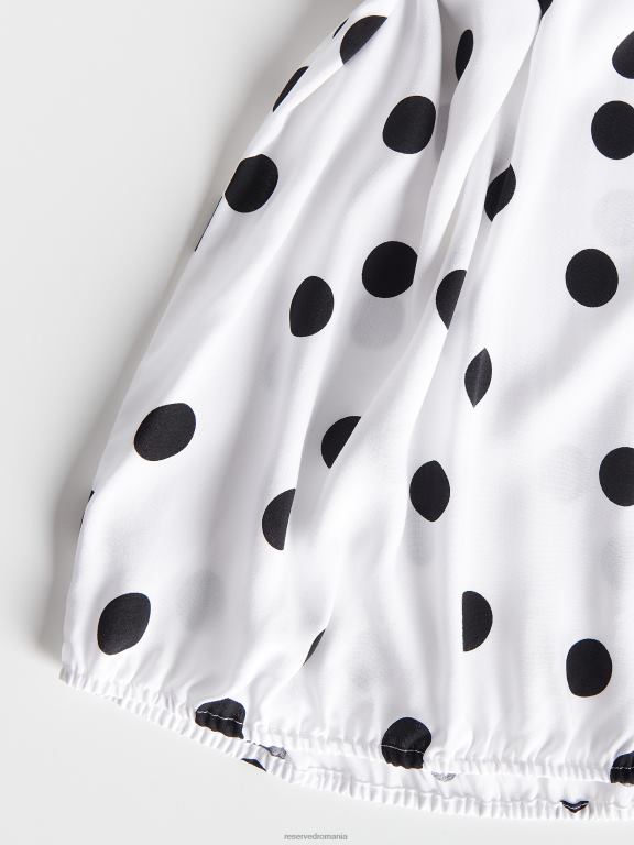 alb Reserved femei îmbrăcăminte top cu buline 648HZ12