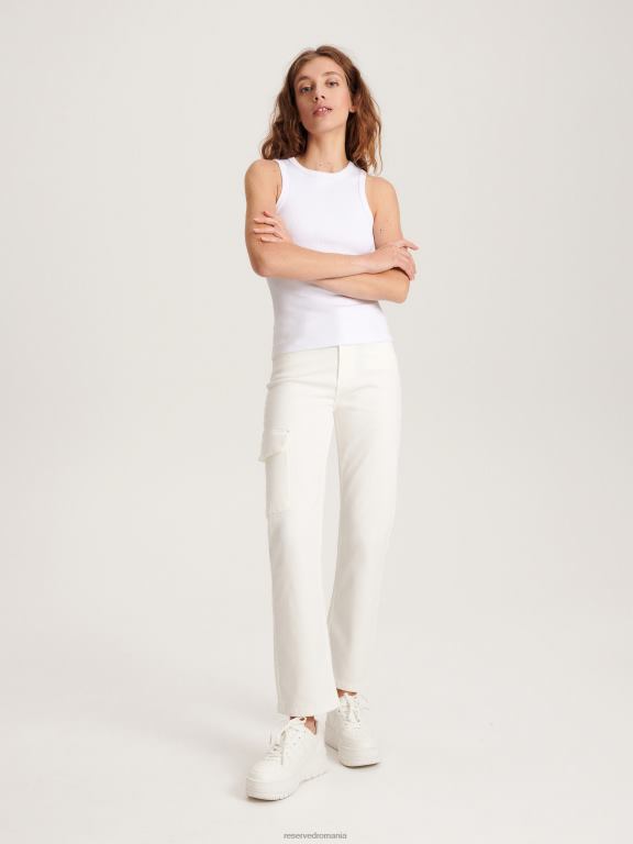 alb Reserved femei îmbrăcăminte top tricotat 648HZ218