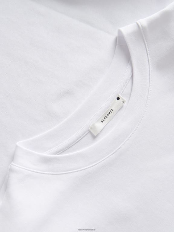 alb Reserved femei îmbrăcăminte tricou captusit cu umeri 648HZ515