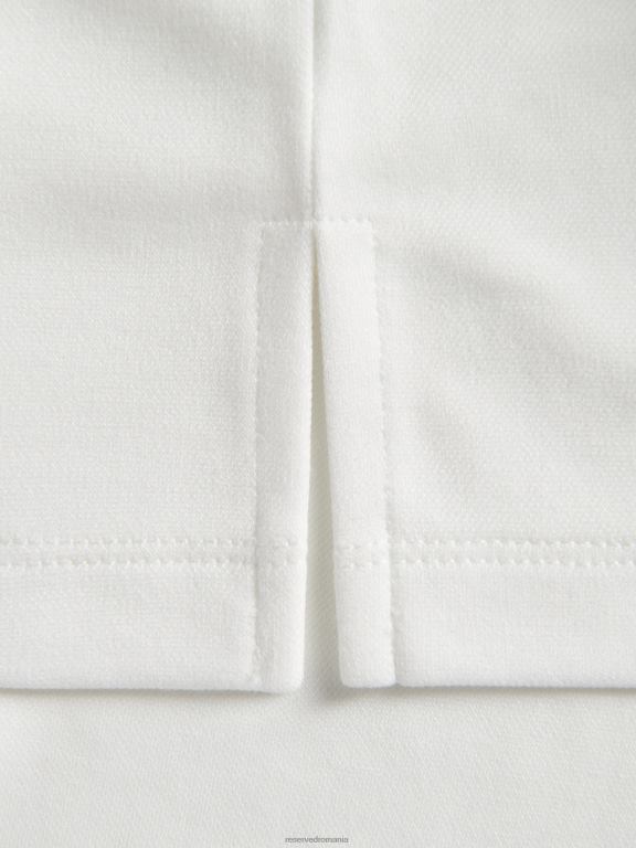 alb Reserved femei îmbrăcăminte tricou cu combinație modal cu potrivire normală 648HZ371